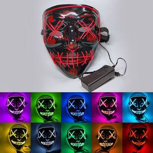 Disfraz de <span class=keywords><strong>Halloween</strong></span> para fiesta Rave, máscara LED colorida brillante con <span class=keywords><strong>purga</strong></span>, EL alambre - Product Image 4