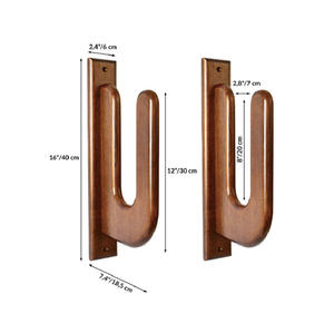 Support mural pour planche de surf en bois, crochets, présentoir, finition naturelle, <span class=keywords><strong>snowboard</strong></span>, <span class=keywords><strong>wakeboard</strong></span> - Product Image 4