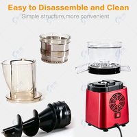 Extracteur de jus commercial à vis à froid à large goulotte, presse à froid lente 36 tr/min, compatible avec l'alimentation de fruits entiers, en acier inoxydable