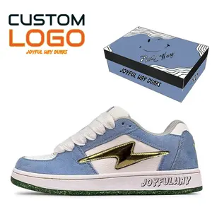 2024 Rubber Outsole custom luxury leather unisex joyful way Walking basketball Style low men sneakers custom shoes