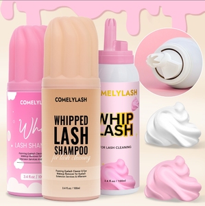 Crema Limpiadora Batida para Pestañas sin Perfume Champú en Espuma | Kit de Baño para Limpieza de Extensiones de Pestañas PBT Rosa de 100 ml | Logotipo Personalizado - Product Image 1