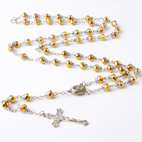 Collier catholique à longue chaîne, perle blanche, chapelet blanc, cristal pastoral, pour femmes, cadeau bijou de jésus