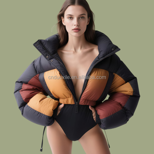 Veste d'<span class=keywords><strong>hiver</strong></span> personnalisée en softshell matelassé court pour <span class=keywords><strong>femme</strong></span>, luxe, 800FP, haute qualité, doudoune d'extérieur pour <span class=keywords><strong>femme</strong></span> - Product Image 3