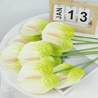 Bunga Anthurium Artificial LUYI Real Touch, Cetak 3D, Dekorasi Rumah, Rangkaian Bunga