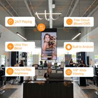 Pantalla Digital LCD de Doble Cara para Colgar en el Techo, 700 Nits, 4K, Software CMS, Pantalla Publicitaria para Interiores de Centros Comerciales