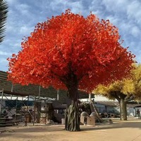En gros, Arbre artificiel en fibre de verre à feuilles d'érable rouges, design de simulation haute fidélité, imperméable et durable, pour remise de diplôme et Noël