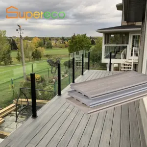 Outdoor Hout Grondstof Anti-Uv Hout Kunststof Composiet Terrasplanken Wpc Decking