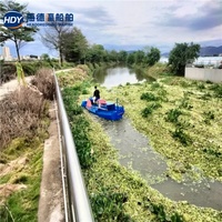 Bateau de récolte et de broyage automatique d'herbes aquatiques à haute efficacité