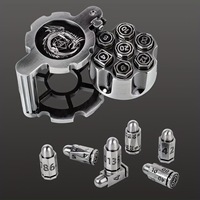 Conteneur à dés en métal style revolver avec un ensemble de 7 dés en forme de balle pour les jeux de table COC