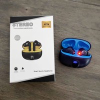 Écouteurs Stéréo Sans Fil TWS 895B OEM/ODM avec Contrôle Tactile, Affichage Numérique de la Batterie, Étanche et Lampe Torche LED