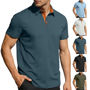 26 Camisas de Verano para Hombre, Estilo Europeo y Americano, de Manga Corta, con Cuello, Bloques de Color y Botones, para Comercio Electrónico Transfronterizo - Product Image 3