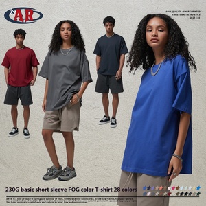 Camiseta de moda europea y americana para hombre 2026 al por mayor, 230G, de doble hilo, algodón puro, antipilling, estampada en serigrafía, manga corta - Product Image 2