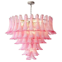 Lustre LED en verre nuage de style Murano, taille moyenne, pour villa, salon, chambre à coucher