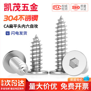 Vis autotaraudeuses à tête plate hexagonale en acier inoxydable 304 Jinchao, ultra-minces, grand diamètre - Product Image 2