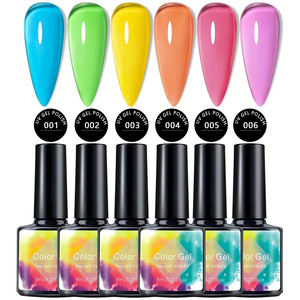 Juego de Esmaltes de Uñas en Gel Transparente de 6 Colores, Esmalte de Uñas en Gel UV/LED de Verano, Transparente, Neón, para <span class=keywords><strong>Manicura</strong></span> y Arte de Uñas - Product Image 2