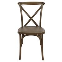 Chaise empilable en résine plastique à dossier croisé pour événements extérieurs, banquets, mariages et bistrots