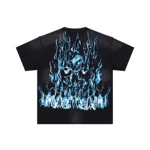เสื้อยืดโอเวอร์ไซส์แขนสั้นทรงหลวม คอตตอนหนานุ่ม สไตล์สตรีทแวร์ พิมพ์ลายกราฟิก - Product Image 1