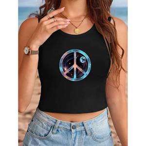 <strong>Easter</strong> New Arrivals Women's Y2K Style Sleeveless Tank <strong>Top</strong> Lip Patterns Printed Text Comfortable Fit for Parties - Product Image 4
