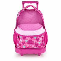 Sac à dos à roulettes détachable pour enfants, résistant à l'eau, en polyester, avec poignée de 92 cm, logo personnalisé, pour les 6-12 ans