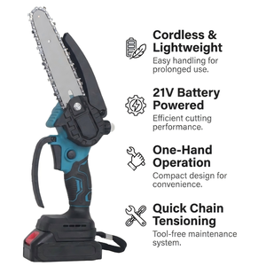 <span class=keywords><strong>Mini</strong></span>-tronçonneuse sans fil RYNEX OEM 6 pouces, <span class=keywords><strong>batterie</strong></span> lithium 21V, certifiée CE, utilisation <span class=keywords><strong>à</strong></span> une main pour jardin, branches d'arbres, bois de chauffage - Product Image 4