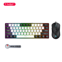 Ensemble clavier et souris mécaniques T-WOLF TF630 avec interrupteurs rouges, services OEM en espagnol, russe et arabe pour PC