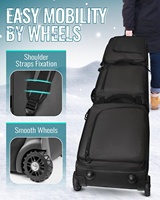 Sac à dos extensible pour ski et snowboard, résistant à l'eau, en nylon, avec 6 poches et roulettes pour les voyages, vente flash