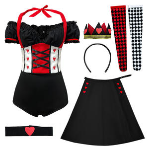 Costume de reine rouge pour Halloween, vente en gros, tendance 2026, style européen et américain, cosplay, <span class=keywords><strong>robe</strong></span> de <span class=keywords><strong>princesse</strong></span> - Product Image 1