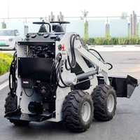 Gratis pengiriman murah Mini Skid Steer Loader merek Skid Steer Mini Diesel untuk obral pemuat roda Mini 200Kg