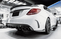 Diffuseur arrière de style C43 avec embouts d'échappement pour Mercedes Benz classe C W205 2014-2019 tuyau d'échappement de diffuseur arrière