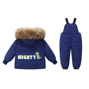 Giacca da sci in stile occidentale da bambina transfrontaliera con giacca a due pezzi Casual con cerniera stampata per bambini di 1-4 anni - Product Image 2