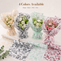 Papier d'emballage floral vintage pour bouquets, idéal pour la fête des Mères, les mariages, les enterrements de vie de jeune fille et la Saint-Valentin
