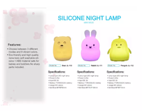 Enfants mignon Portable chambre Silicone blanc lapin enfants chambre décor robinet capteur dessin animé LED éclairer lapin lapin veilleuse