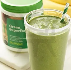 Super greens powder superfood with spirulina chlorella fruits digestive enzymes green fibers for digestion logo customization