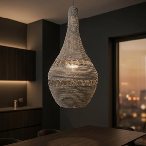 โคมไฟเพดาน LED ดีไซน์โบฮีเมียนทันสมัย แบรนด์ Sonnet Decor รุ่น Luxury ทำจากเหล็กถักมือ แสงวอร์มไวท์ 3500K CRI 80 เหมาะสำหรับที่อยู่อาศัย - Product Image 3