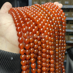 Hạt đá Agate đỏ đậm 5A, kích thước 4/6/8/10/12/14/16mm, dạng tròn, rời, dùng làm hạt cách điệu, bán buôn JD. - Product Image 4