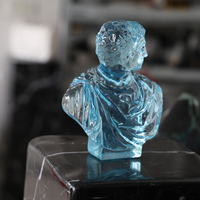 WeiVista Statue de buste romain en résine bleue Sculpture en époxy moderne Fournisseur de décoration Vente en gros