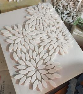 Shihui mới thiết kế tường trang trí đá cẩm thạch Daisy mô hình backsplash trắng bằng tia nước gạch hoa hình dạng đá cẩm thạch khảm - Product Image 3