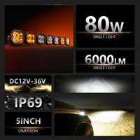 Feux de brouillard LED tout-terrain Zhenxin 4x4 UTV à montage sur toit, kit modulaire connectable 560W 8000 Lumens 12-24V Garantie 2 ans