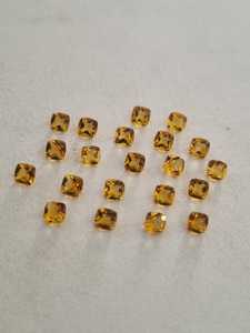 Citrine naturelle taille coussin 4 mm, pierre précieuse jaune en vrac pour la fabrication de bijoux, vente en gros de pierres précieuses - Product Image 2