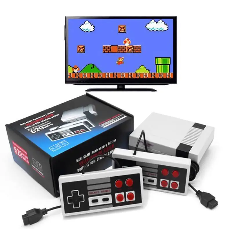 Famiglia all'ingrosso 8 bit Classic 620 giochi palmare 8 bit Joystick TV Case Retro videogioco Box Console Controller per Nintendo NES
