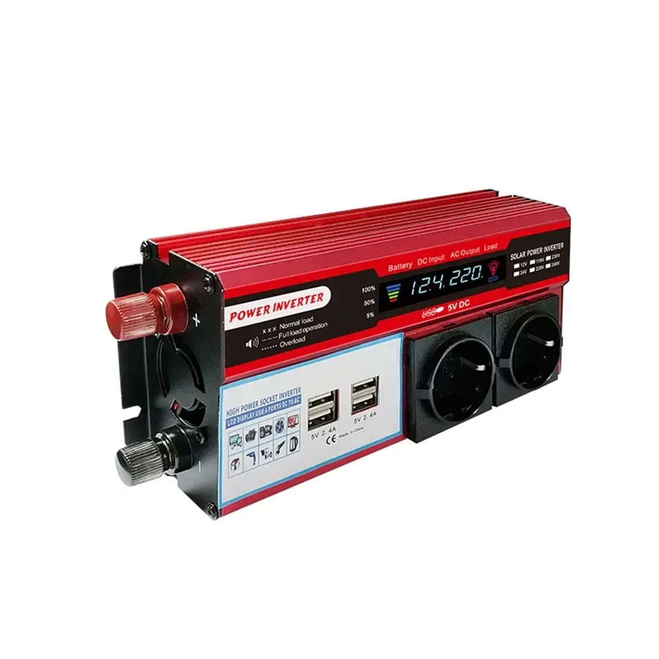 HOULI Inverter Daya Mobil Portabel, Inverter Daya Mobil 1000W Konverter 12V Ke 220V