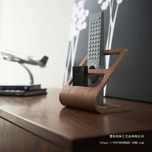 Wooden <b>Desktop</b> <b>Organizer</b> <b>For</b> Remote Control And Mobile Phone Storage Rectangle Standing Type Light Brown Dark Brown Office Use - Product Image 3