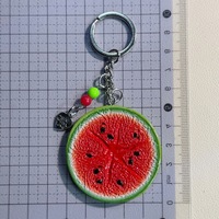 Gantungan Kunci Irisan Buah Resin Terlaris Model Baru, Liontin Buah Simulasi Lucu, Hiasan Tas untuk Dekorasi Sehari-hari Wanita