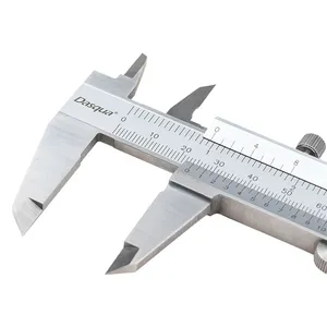 DASQUA גבוהה דיוק 0-150mm 0-6 אינץ נירוסטה מונובלוק Vernier Caliper ידנית אנלוגי Caliper מדידה כלים