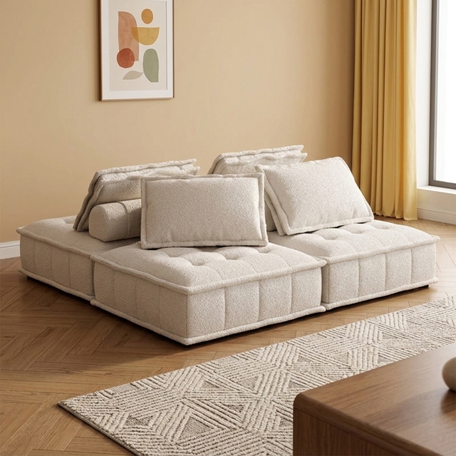 Simple and Fashionable Single square Lazy Sofa Living Room Minimalist square Module Combination of New Small Apartment Landing