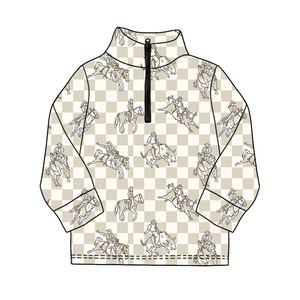 Chemises pour enfants à imprimé western cowboy respirantes sur mesure, taille plus, à manches longues, sweat-shirt à capuche, pull, équitation, printemps, automne, décontracté, garçons - Product Image 3