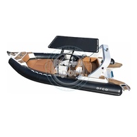 T-TOP de yacht de loisirs de haute qualité CE 22ft 680 Orca Tube en fibre de verre coque gonflable avec console centrale de luxe