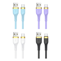 Grosir kabel Data pengisian cepat TPE biru 1m/2m/3m 60W untuk ponsel USB-A kabel Data Tipe C