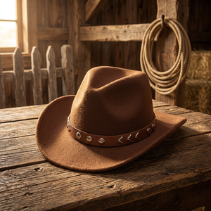 Maßgefertigter Unisex Lemmy Gestreifter Cowboyhut aus 100% Wolle für Ski, Partys, Reisen, Angeln, Freizeit und Outdoor-Aktivitäten in Allen Jahreszeiten - Product Image 3