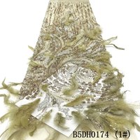 Dentelle en maille de plumes écologique avec perles pour sacs et décoration intérieure